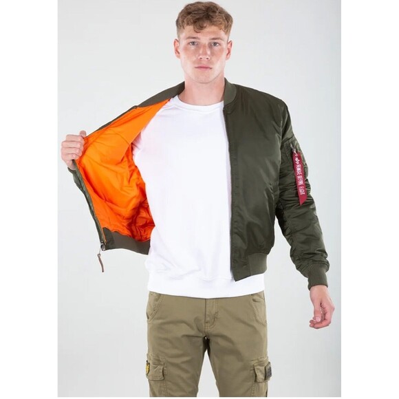 alpha industries ma-1 bomber jacket slim fit Adult S Flight Coat Metallic... - Picture 1 of 8